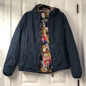 80 dB Original Women's Jacket -size medium dark blue- anime printed,waterproof
